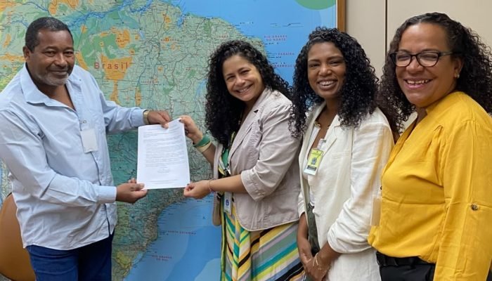 Representantes da comunidade quilombola de Machadinha em Brasília fortalecendo diálogo com o Governo Federal.